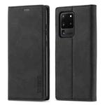 For Samsung Galaxy S20 Ultra LC.IMEEKE Strong Magnetism Ultra-thin Horizontal Flip Shockproof Matte TPU + PU Leather Case with Holder & Card Slots & Wallet(Black)