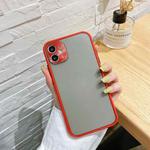 For iPhone 11 Electroplating All-Inclusive Pure TPU Protective Case with Metal Lens Cover (Red Gray)