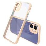 Tire Side Texture Contrast Button Shockproof PC + TPU Phone Protective Case For iPhone 12 Mini(Apricot)