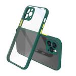 Tire Side Texture Contrast Button Shockproof PC + TPU Phone Protective Case For iPhone 12 Pro(Dark Green)