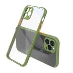 Tire Side Texture Contrast Button Shockproof PC + TPU Phone Protective Case For iPhone 12 Pro(Army Green)