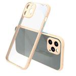 Tire Side Texture Contrast Button Shockproof PC + TPU Phone Protective Case For iPhone 12 Pro Max(Apricot)