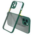 Tire Side Texture Contrast Button Shockproof PC + TPU Phone Protective Case For iPhone 12 Pro Max(Dark Green)