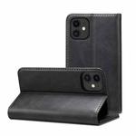 For iPhone 12 / 12 Pro Calf Texture Horizontal Flip Leather Case with Holder & Card Slots & Wallet(Black)