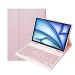 C098B Detachable ABS Ultra-thin Candy Colors Bluetooth Keyboard Tablet Case for iPad Air 4 10.9 inch (2020), with Stand & Pen Slot(Pink)