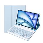 For iPad Air 11 2024 / 2025 / Air 4 2020 / Air 5 2022 A098B Detachable ABS Ultra-thin Candy Colors Bluetooth Keyboard Tablet Case with Stand & Pen Slot(Light Blue)