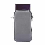 Universal Elasticity Zipper Protective Case Storage Bag with Lanyard For 6.7-6.9 inch Smart Phones(Grey)