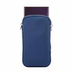 Universal Elasticity Zipper Protective Case Storage Bag with Lanyard For 6.7-6.9 inch Smart Phones(Sapphire Blue)