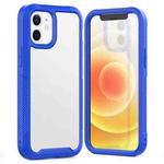 PC+TPU Color Transparent Shockproof Phone Protective Case For iPhone 12 Mini(Blue)