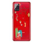 For Samsung Galaxy A31 Trendy Cute Christmas Patterned Case Clear TPU Cover Phone Cases(Black Tree Gift)