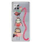 For Samsung Galaxy A42 5G Trendy Cute Christmas Patterned Case Clear TPU Cover Phone Cases(Red Belt Bird)