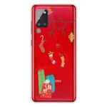 For Samsung Galaxy A51 Trendy Cute Christmas Patterned Case Clear TPU Cover Phone Cases(Black Tree Gift)