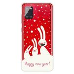 For Samsung Galaxy A71 Trendy Cute Christmas Patterned Case Clear TPU Cover Phone Cases(Three White Rabbits)