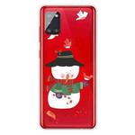 For Samsung Galaxy A71 5G Trendy Cute Christmas Patterned Case Clear TPU Cover Phone Cases(Birdie Snowman)