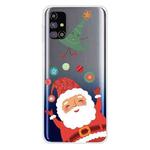 For Samsung Galaxy M51 Trendy Cute Christmas Patterned Case Clear TPU Cover Phone Cases(Ball Santa Claus)