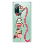 For Samsung Galaxy S20 FE Trendy Cute Christmas Patterned Case Clear TPU Cover Phone Cases(Red Belt Bird)