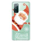 For Samsung Galaxy S20 FE Trendy Cute Christmas Patterned Case Clear TPU Cover Phone Cases(Santa Claus)