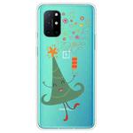 For OnePlus 8T Trendy Cute Christmas Patterned Case Clear TPU Cover Phone Cases(Merry Christmas Tree)