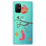 For OnePlus 8T Trendy Cute Christmas Patterned Case Clear TPU Cover Phone Cases(Gift Bird)