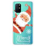 For OnePlus 8T Trendy Cute Christmas Patterned Case Clear TPU Cover Phone Cases(Santa Claus)