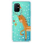 For OnePlus 8T Trendy Cute Christmas Patterned Case Clear TPU Cover Phone Cases(Stag Deer)