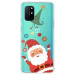 For OnePlus 8T Trendy Cute Christmas Patterned Case Clear TPU Cover Phone Cases(Ball Santa Claus)