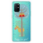 For OnePlus 8T Trendy Cute Christmas Patterned Case Clear TPU Cover Phone Cases(Lovers and Deer)