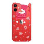 For iPhone 12 mini Trendy Cute Christmas Patterned Case Clear TPU Cover Phone Cases (Hang Snowman)