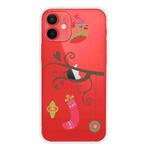 For iPhone 12 mini Trendy Cute Christmas Patterned Case Clear TPU Cover Phone Cases (Gift Bird)
