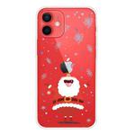 For iPhone 12 mini Trendy Cute Christmas Patterned Case Clear TPU Cover Phone Cases (Santa Claus with Open Hands)