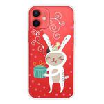 For iPhone 12 mini Trendy Cute Christmas Patterned Case Clear TPU Cover Phone Cases (Gift Rabbit)