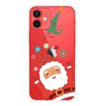 For iPhone 12 mini Trendy Cute Christmas Patterned Case Clear TPU Cover Phone Cases (Ball Santa Claus)