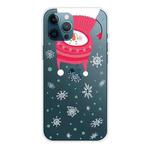 For iPhone 12 / 12 Pro Trendy Cute Christmas Patterned Case Clear TPU Cover Phone Cases(Hang Snowman)