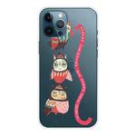 For iPhone 12 / 12 Pro Trendy Cute Christmas Patterned Case Clear TPU Cover Phone Cases(Red Belt Bird)