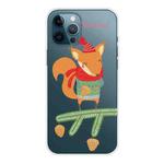 For iPhone 12 / 12 Pro Trendy Cute Christmas Patterned Case Clear TPU Cover Phone Cases(Fox)