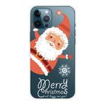 For iPhone 12 Pro Max Trendy Cute Christmas Patterned Case Clear TPU Cover Phone Cases(Santa Claus)