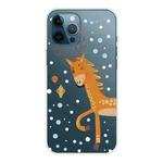 For iPhone 12 Pro Max Trendy Cute Christmas Patterned Case Clear TPU Cover Phone Cases(Stag Deer)
