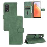 For Xiaomi Mi 10T Solid Color Skin Feel Magnetic Buckle Horizontal Flip Calf Texture PU Leather Case with Holder & Card Slots & Wallet(Green)