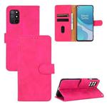 For OnePlus 8T Solid Color Skin Feel Magnetic Buckle Horizontal Flip Calf Texture PU Leather Case with Holder & Card Slots & Wallet(Rose Red)
