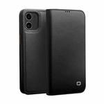 For iPhone 12 / 12 Pro QIALINO Business Horizontal Flip Leather Case with Holder & Card Slots & Wallet(Black)