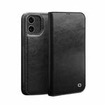 For iPhone 12 mini QIALINO Horizontal Flip Leather Case with Holder & Card Slots & Wallet (Black)