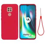 For Motorola Moto G9 Play Pure Color Liquid Silicone Shockproof Full Coverage Case(Red)