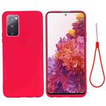 For Samsung Galaxy S20 FE / S20 Lite Pure Color Liquid Silicone Shockproof Full Coverage Case(Red)