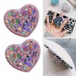 2 PCS Universal Love Glitter Epoxy Phone Stand Ring Holder(Pink)