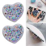 2 PCS Universal Love Glitter Epoxy Phone Stand Ring Holder(White)