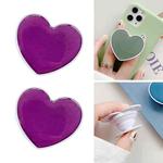 2 PCS Solid Color Love Airbag Phone Stand Ring Holder(Dark Purple)