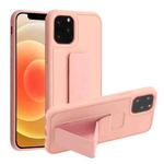 For iPhone 12 mini Shockproof PC + TPU Protective Case with Wristband & Holder (Pink)