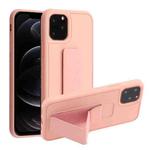 For iPhone 12 / 12 Pro Shockproof PC + TPU Protective Case with Wristband & Holder(Pink)