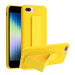 For iPhone SE 2022 / SE 2020 / 8 / 7 Shockproof PC + TPU Protective Case with Wristband & Holder(Yellow)