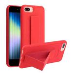 For iPhone SE 2022 / SE 2020 / 8 / 7 Shockproof PC + TPU Protective Case with Wristband & Holder(Red)